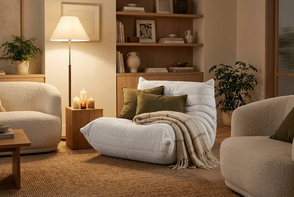MIRA · Fauteuil lounge compressé · Blanc crème