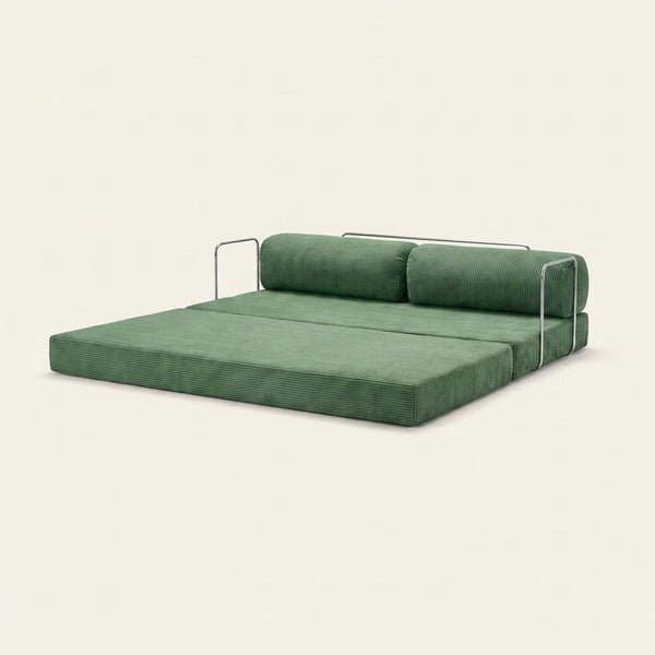 Nora Grand vert sauge, déplié en couchage