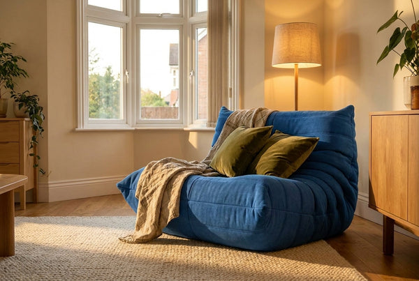 MIRA · Fauteuil lounge compressé · Bleu