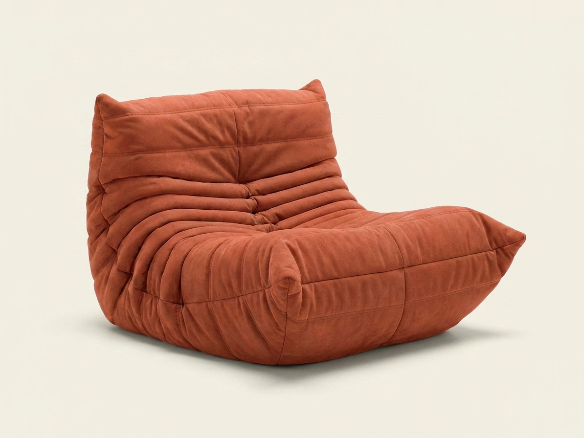 Mira, fauteuil lounge en mousse compressée, coloris orange