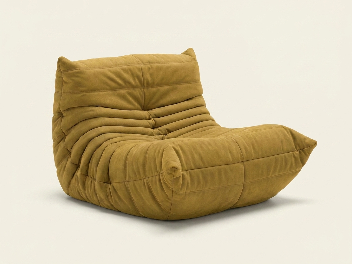 Mira, fauteuil lounge en mousse compressée, coloris jaune