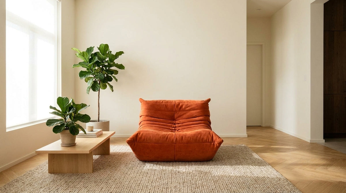 MIRA · Fauteuil lounge compressé · Orange