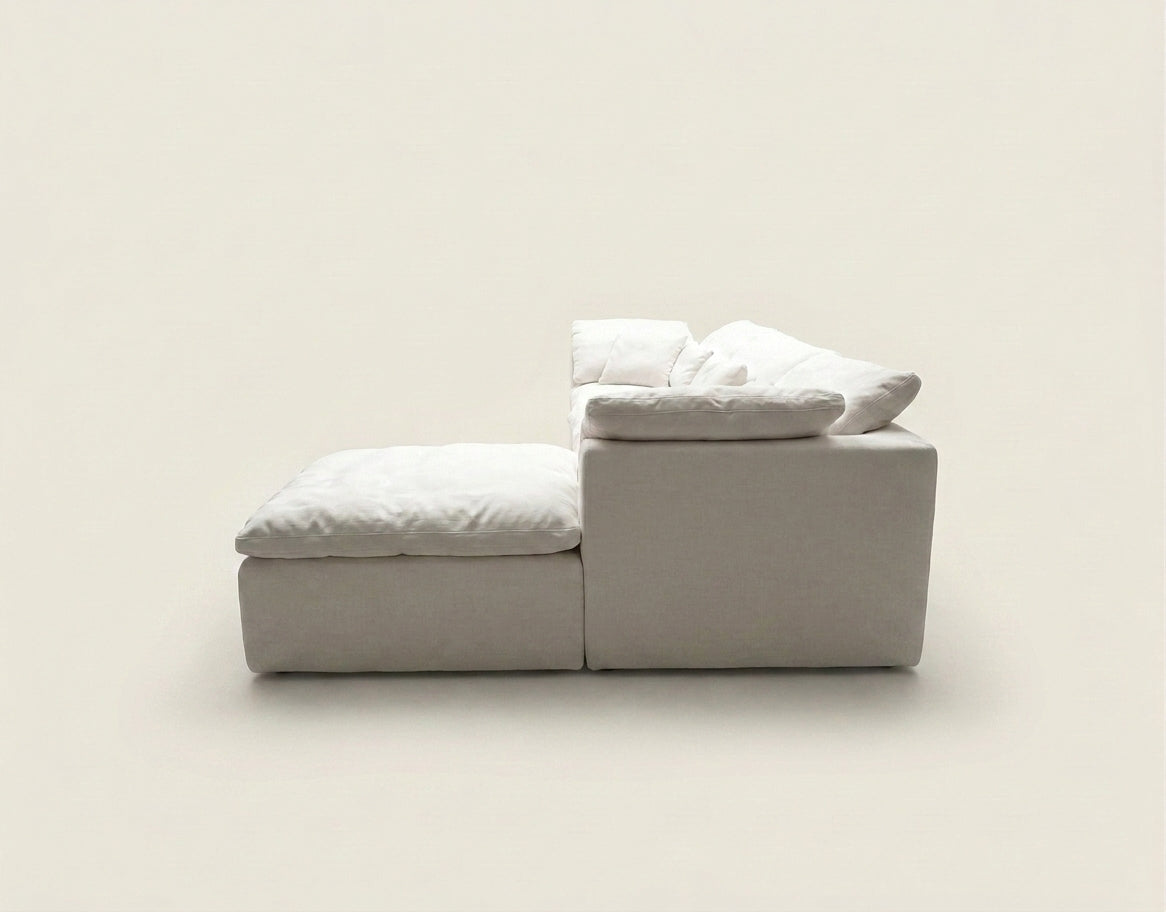 VELA canapé modulable 4 modules blanc crème vue de profil