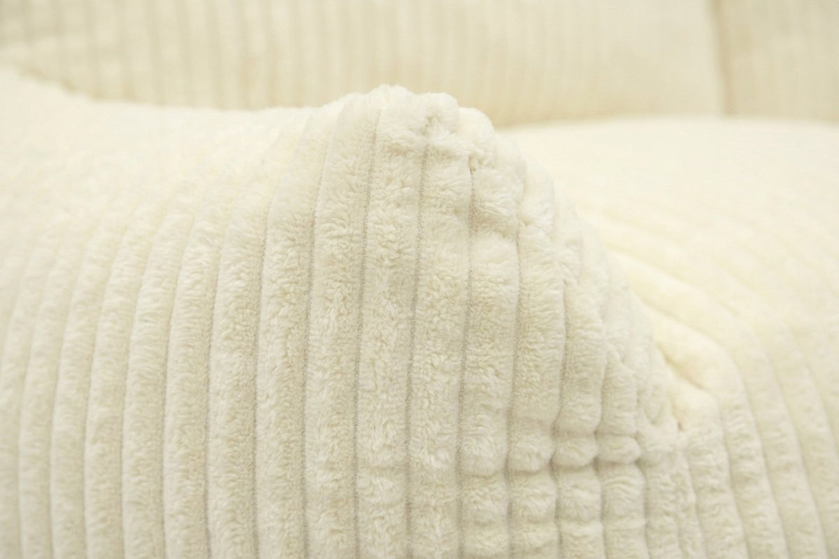 Pola Duo blanc crème, détail du velours côtelé