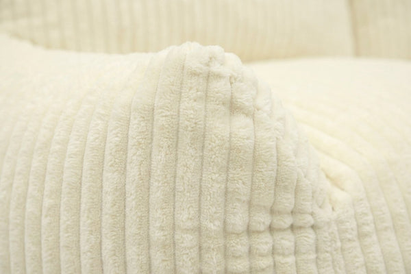 Pola Duo blanc crème, détail du velours côtelé
