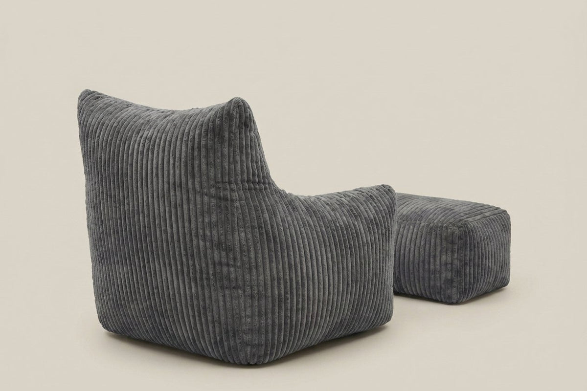 Pola gris anthracite avec ottoman, vue de dos