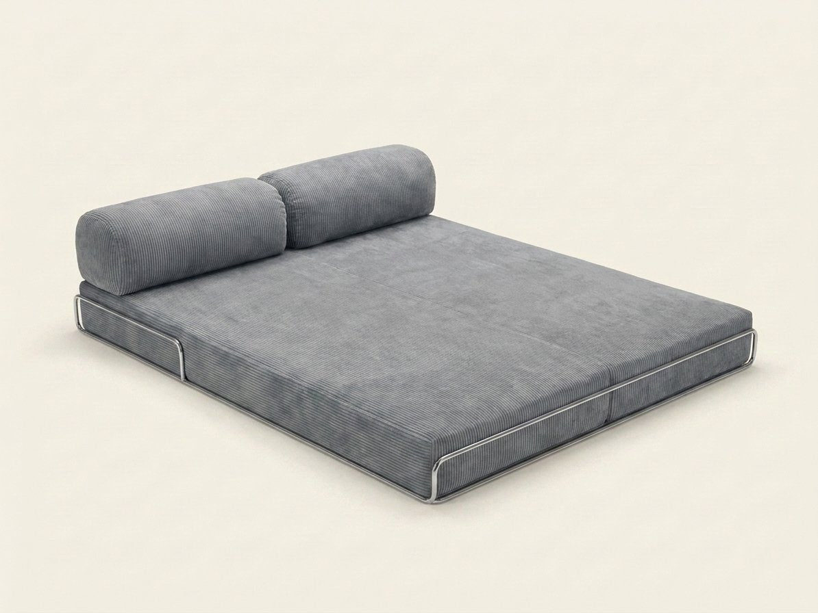 Nora Angle gris, déplié en couchage