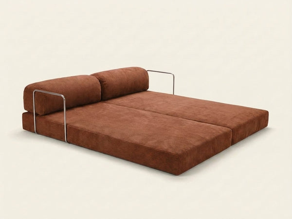 Nora Angle terracotta, déplié en couchage