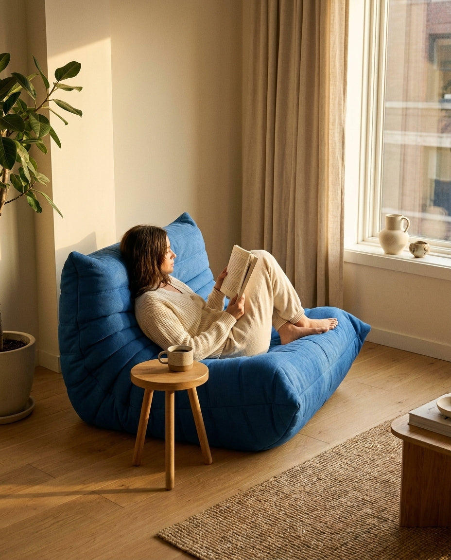 MIRA · Fauteuil lounge compressé · Bleu