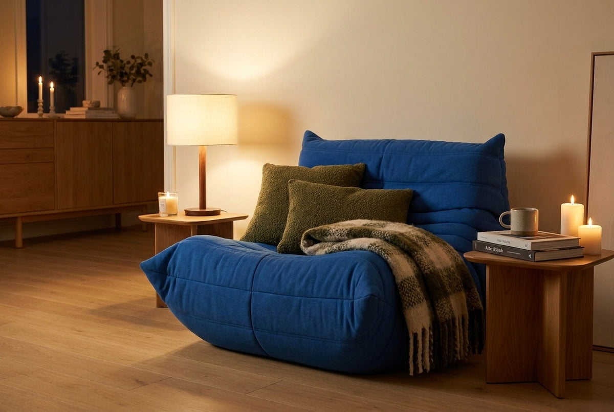 MIRA · Fauteuil lounge compressé · Bleu