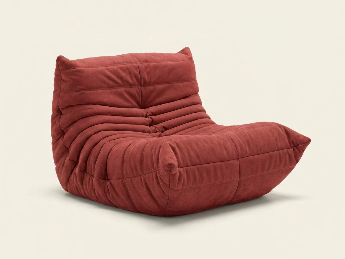 Mira, fauteuil lounge en mousse compressée, coloris terracotta