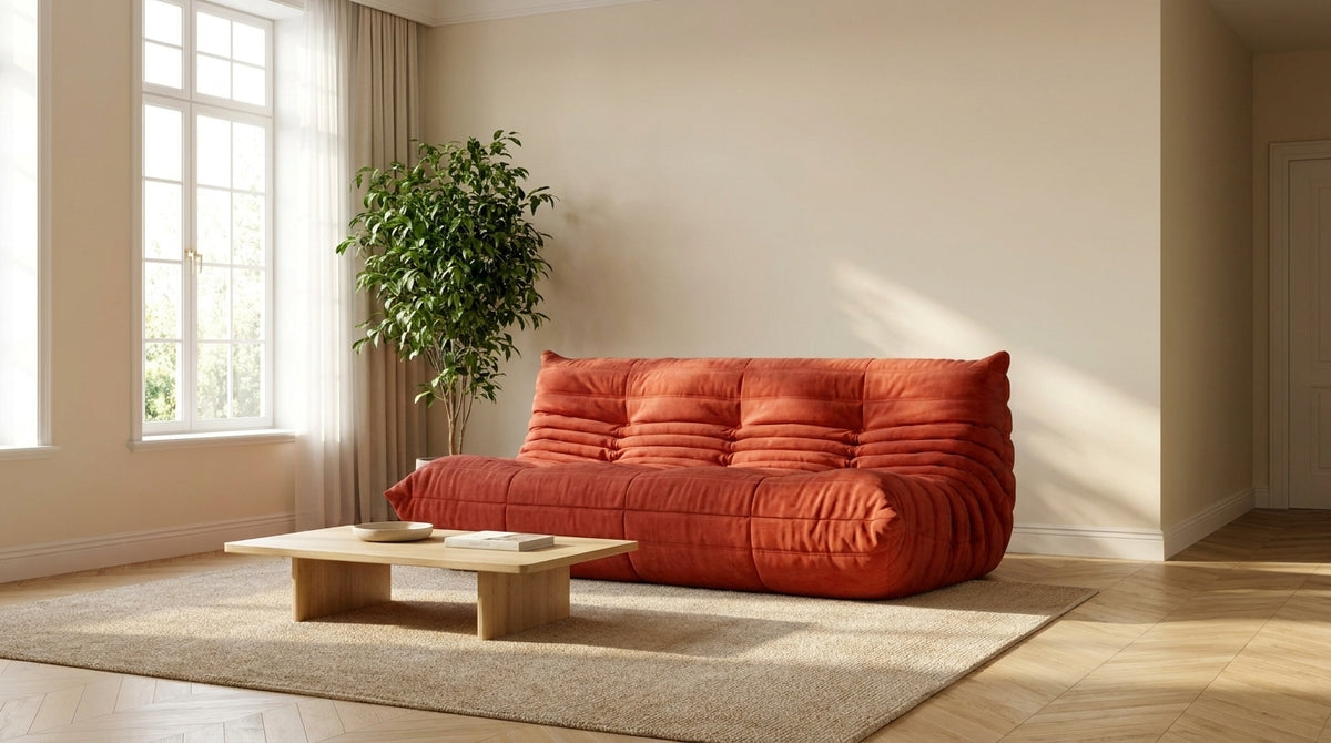 MIRA TRIO · Canapé lounge 3 places compressé · Terracotta