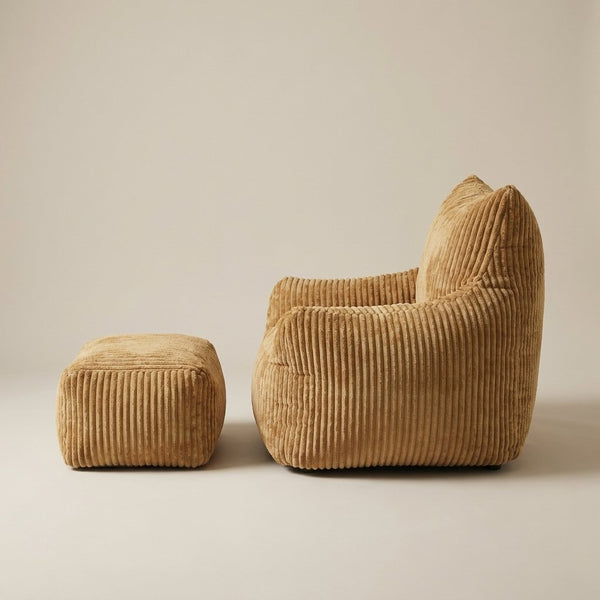 Pola caramel avec ottoman, vue de profil