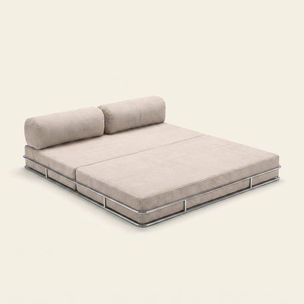 Nora Grand beige, déplié en couchage